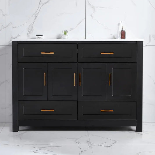 Modern Vanity Cabinet With Sink, 4 Drawers, Soft Close Doors