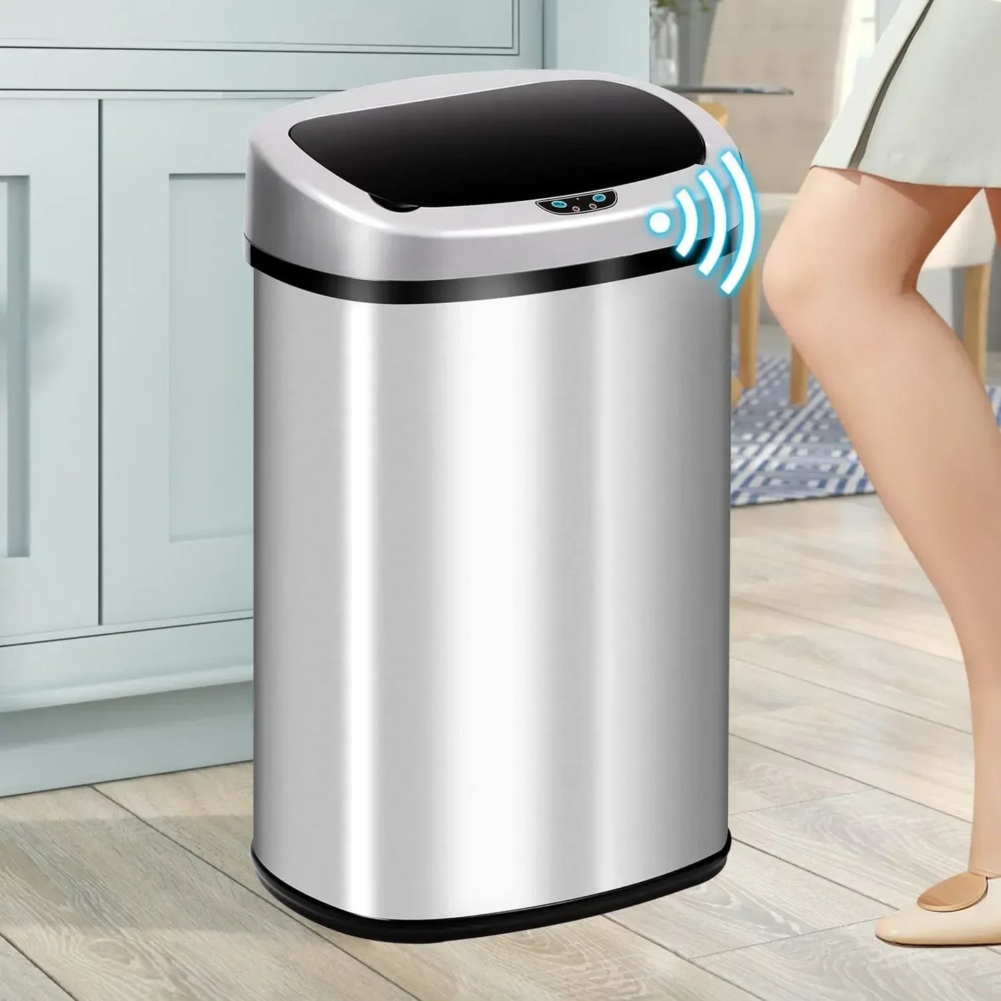 MOZHOU Stainless Steel Automatic Sensor Trash Can Kitchen