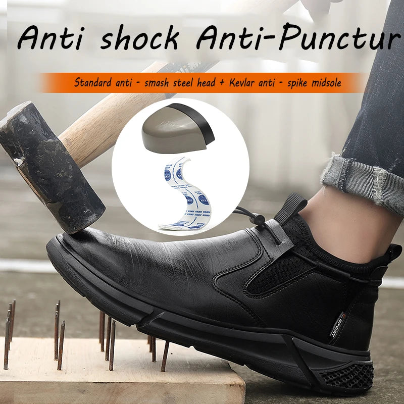 IndustrialGradeProtective Safety Shoes For Work Steel Toe Waterproof AllWeather Boots