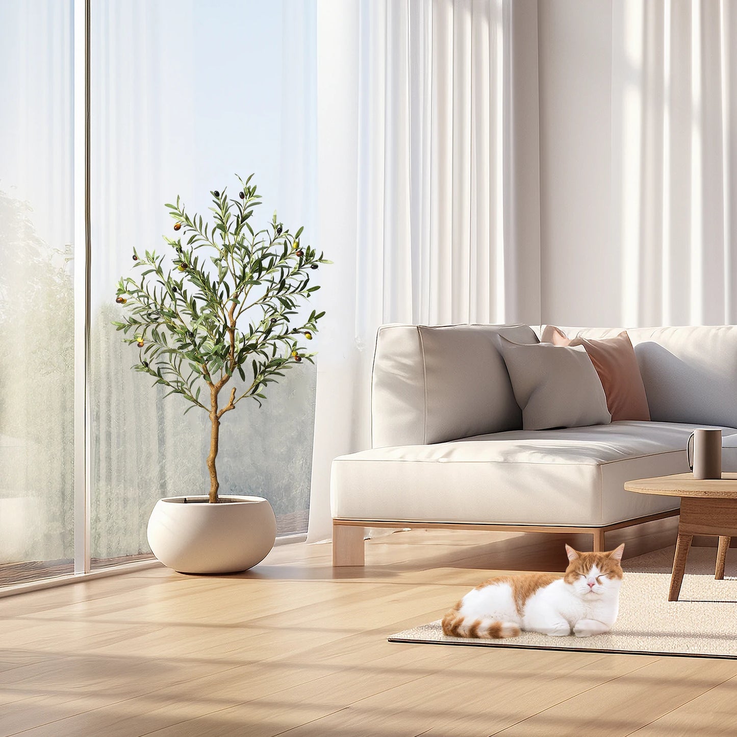 HiMISS Artificial Olive Tree In Pot Realistic Indoor Plant Decor