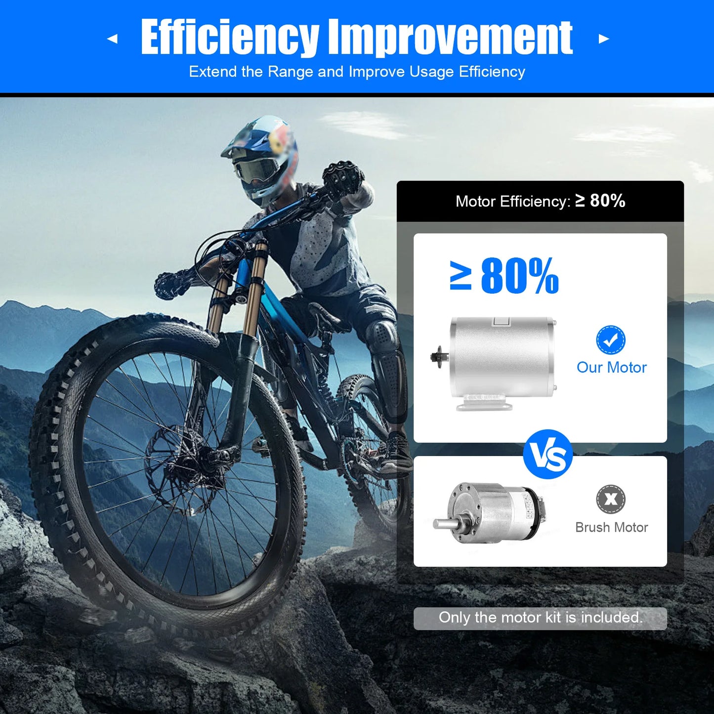 Hign-concerned 48-72V 3KW Brushless Motor Kit For Electric Scooters And Karts