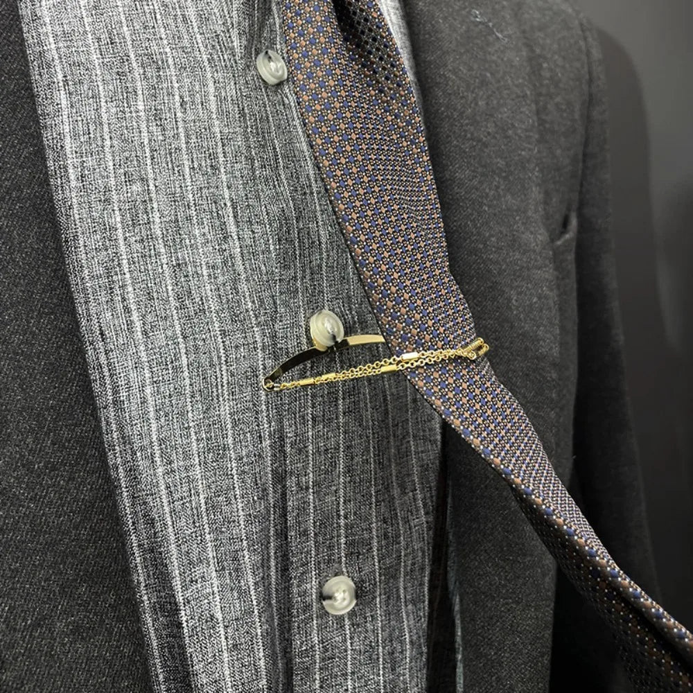 Stainless Steel U-Shaped Tie Clip And Shirt Chain Buckle