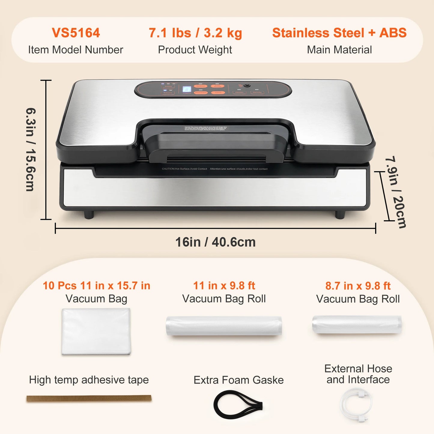 SucceBuy Vacuum Sealer 90Kpa 130W For Household Kitchen Use