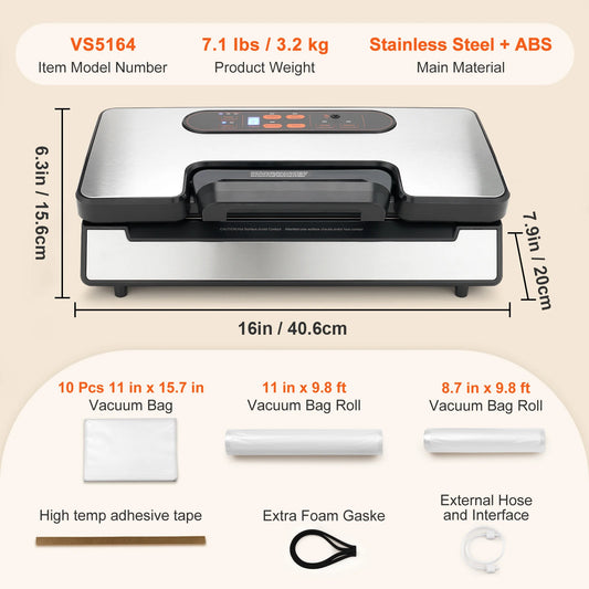 SucceBuy Vacuum Sealer 90Kpa 130W For Household Kitchen Use