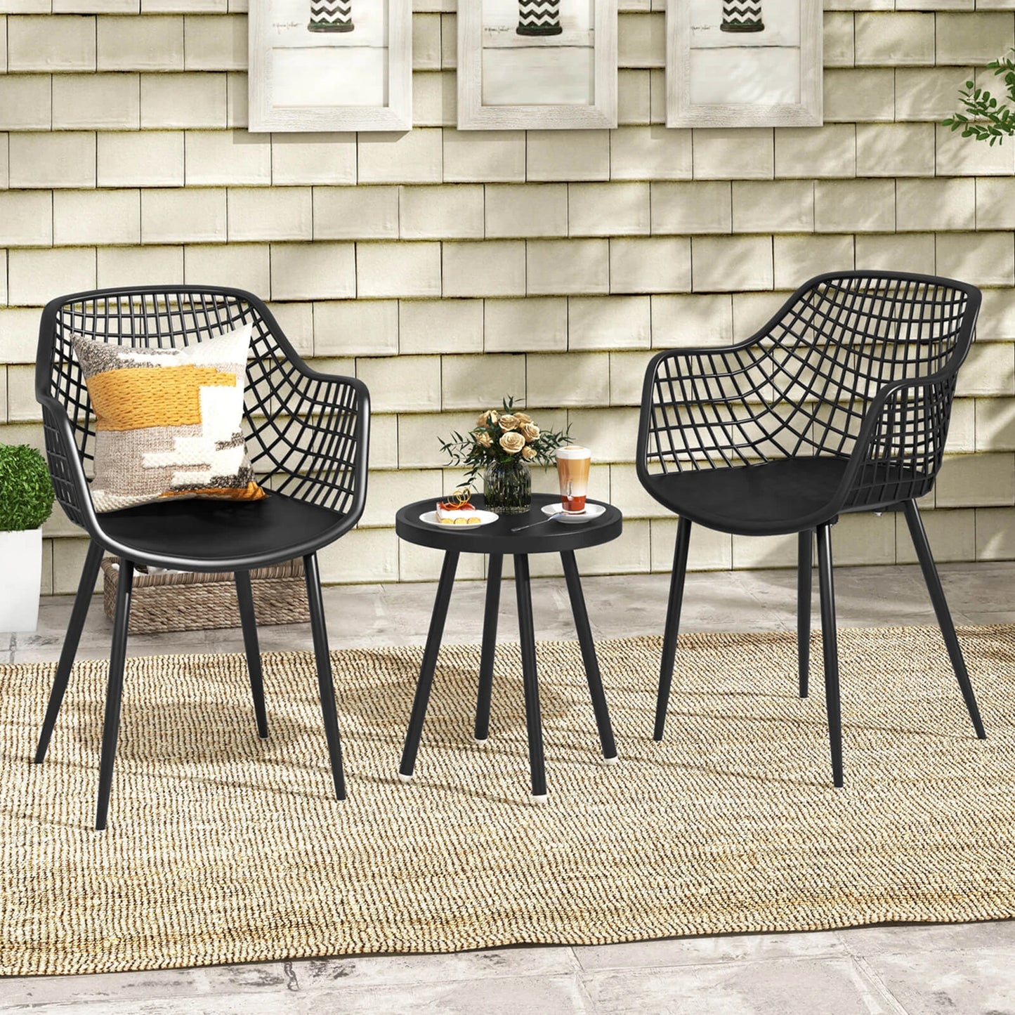 HOMASIS Patio Bistro Set All Weather Table and Chairs