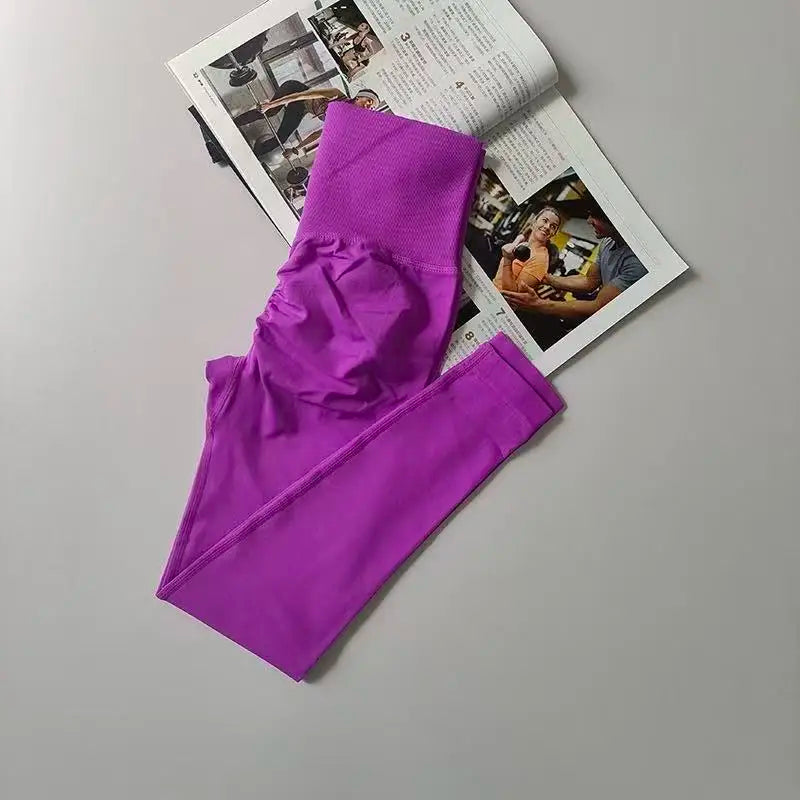 Seamless High Waist Yoga Pants for Running and Gym