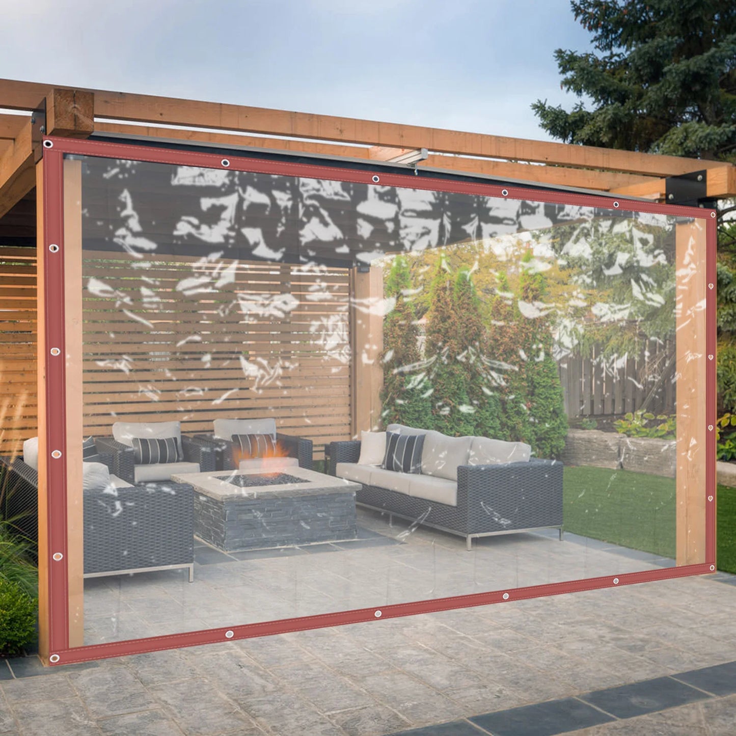 Zhejiang ClearPVC Tarp Curtain For Patio Outdoor Weatherproof Waterproof Shielding