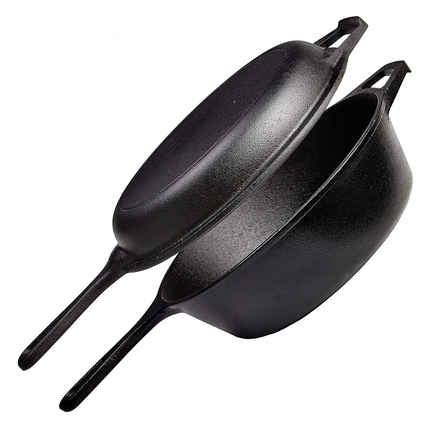 Preseasoned Cast Iron Dutch Oven and Skillet Combo Cookware Set