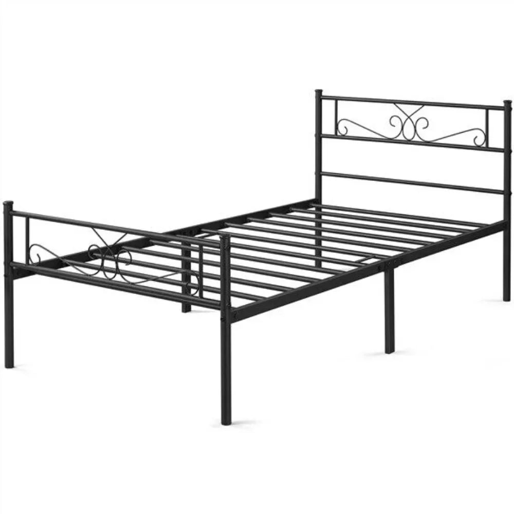 Platform Metal Bed Frame With Headboard And Footboard