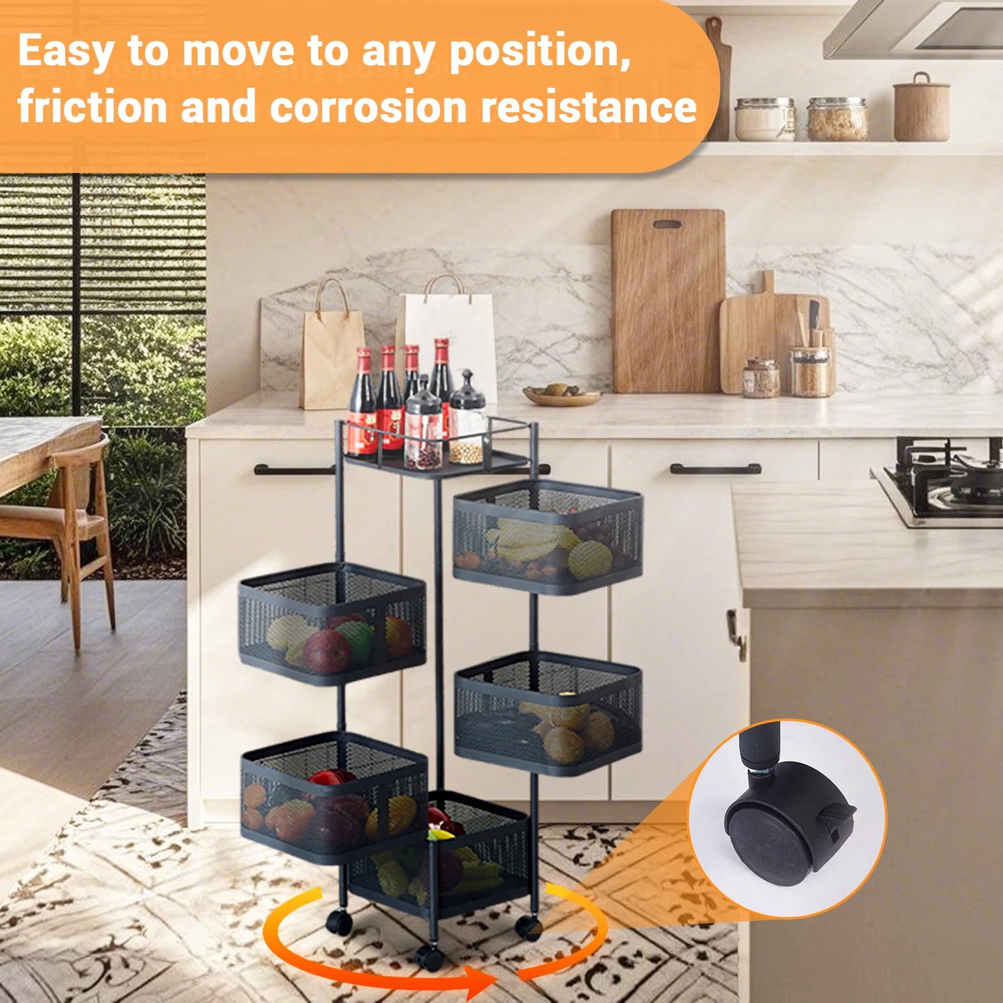 HobbyLane Five Layer 360 Degree Rotatable Trolley Storage Rack