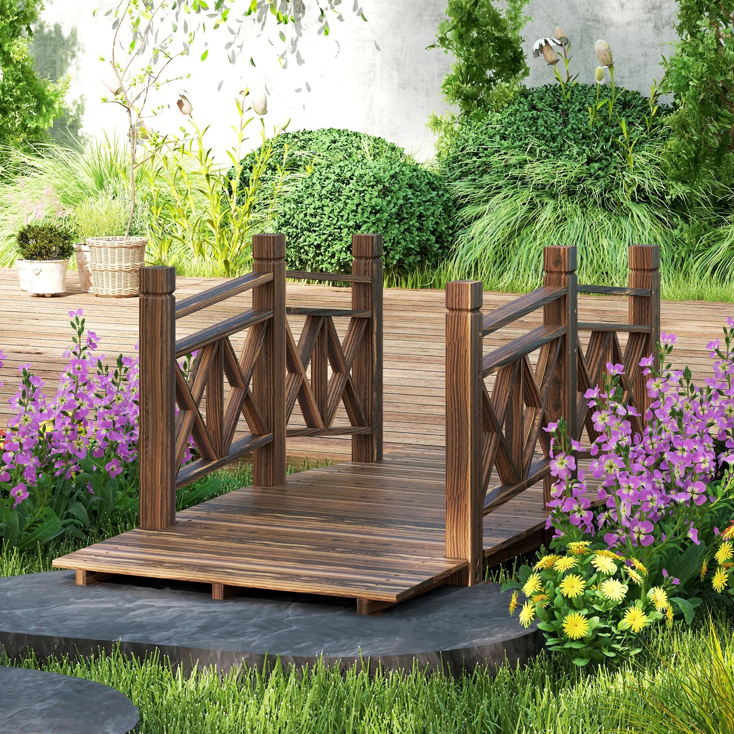 Hign-concerned Garden Bridge With Safety Handrails Durable