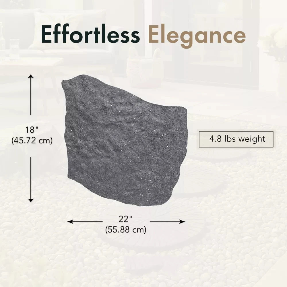 Four Pack Rubber Rock Garden Stepping Stones for Outdoor Walkway