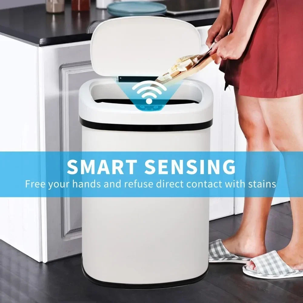 MOZHOU Stainless Steel Automatic Sensor Trash Can Kitchen
