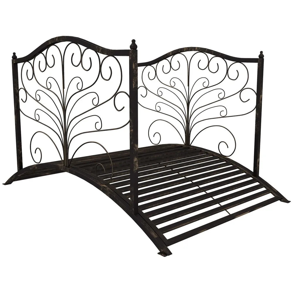 Hign-concerned Curved Outdoor Metal Decorative Garden Bridge