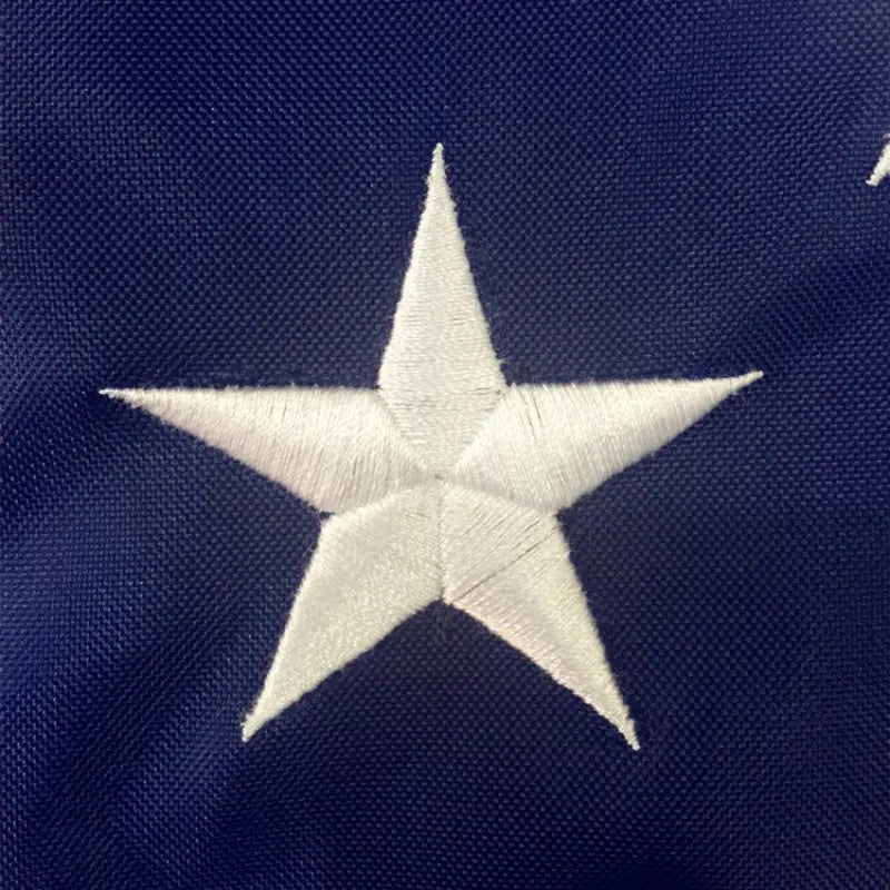 Flagpole Polyester Embroidered American Flag Banner Weatherproof with Grommets