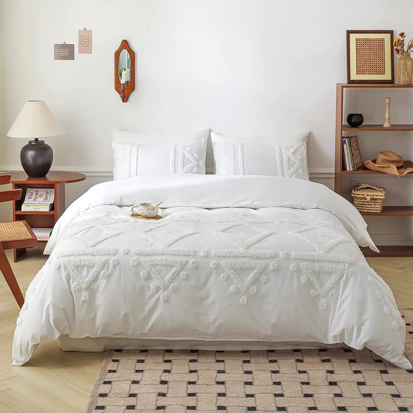 Simple Opulence Cotton Bedding Set Duvet Cover Shams 3 Piece