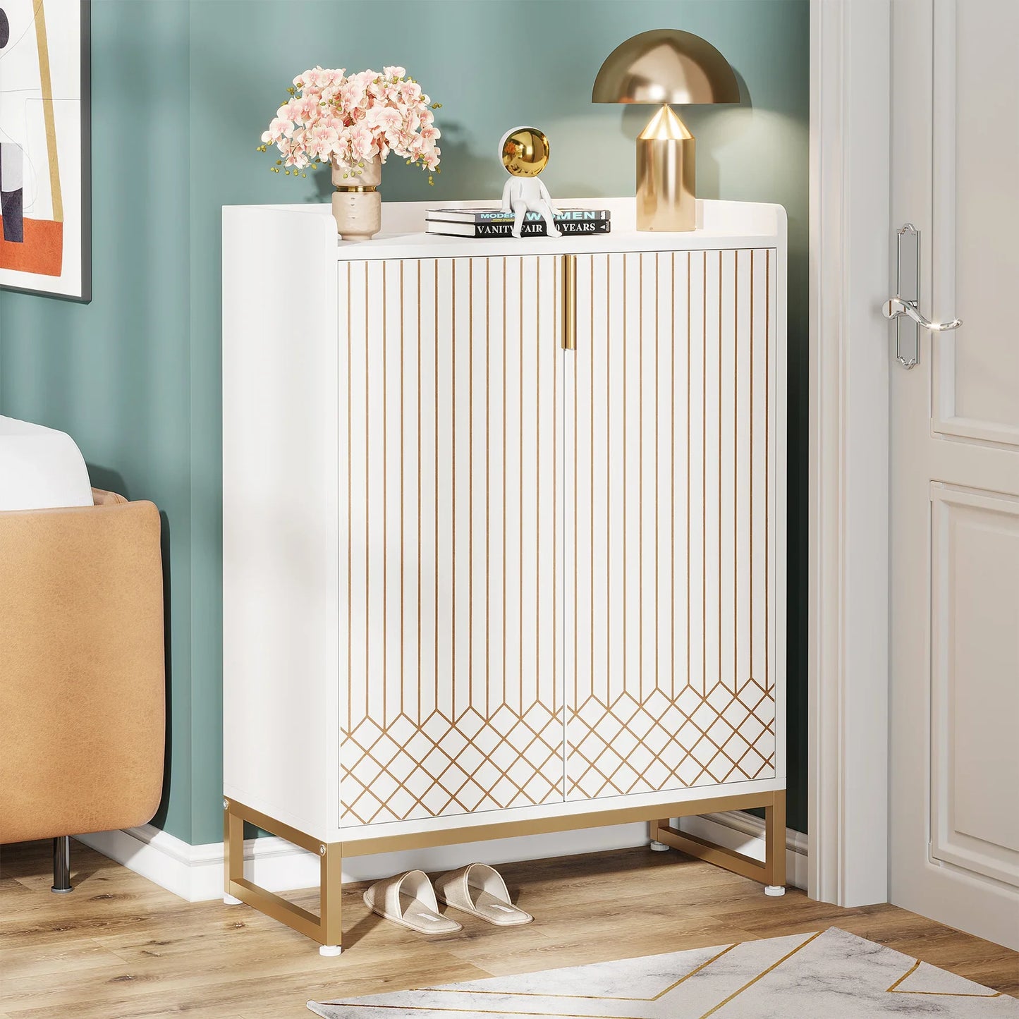 Tribesigns 5-Tier Shoe Cabinet With Doors