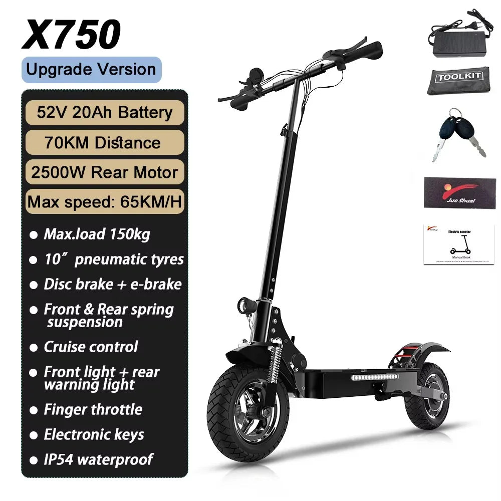 Jueshuai Outdoor Electric Scooter 48V-72V 1000W-6000W Off-Road Foldable
