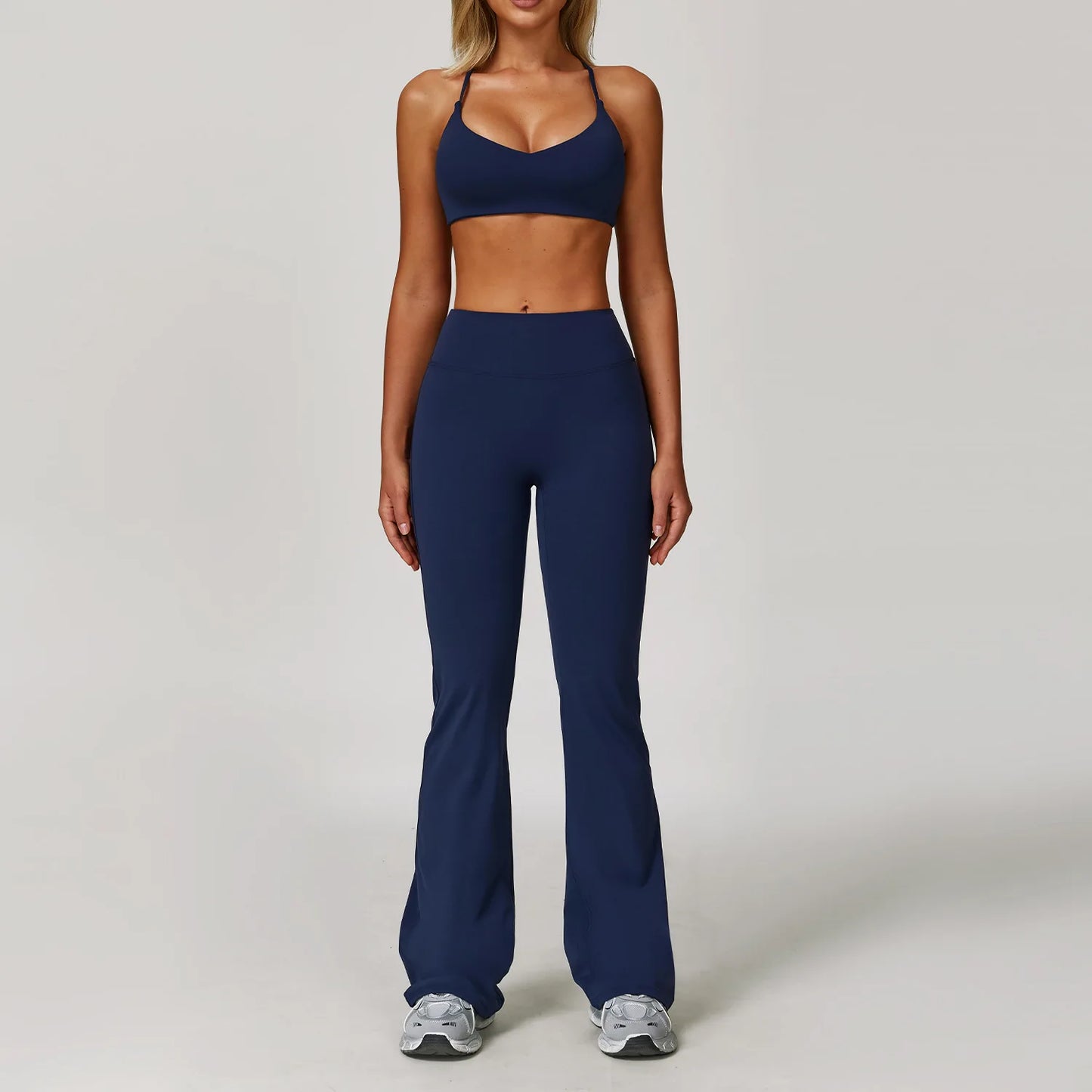 NONECN Womens Yoga Set 2 Piece Sportswear With High Waist Leggings