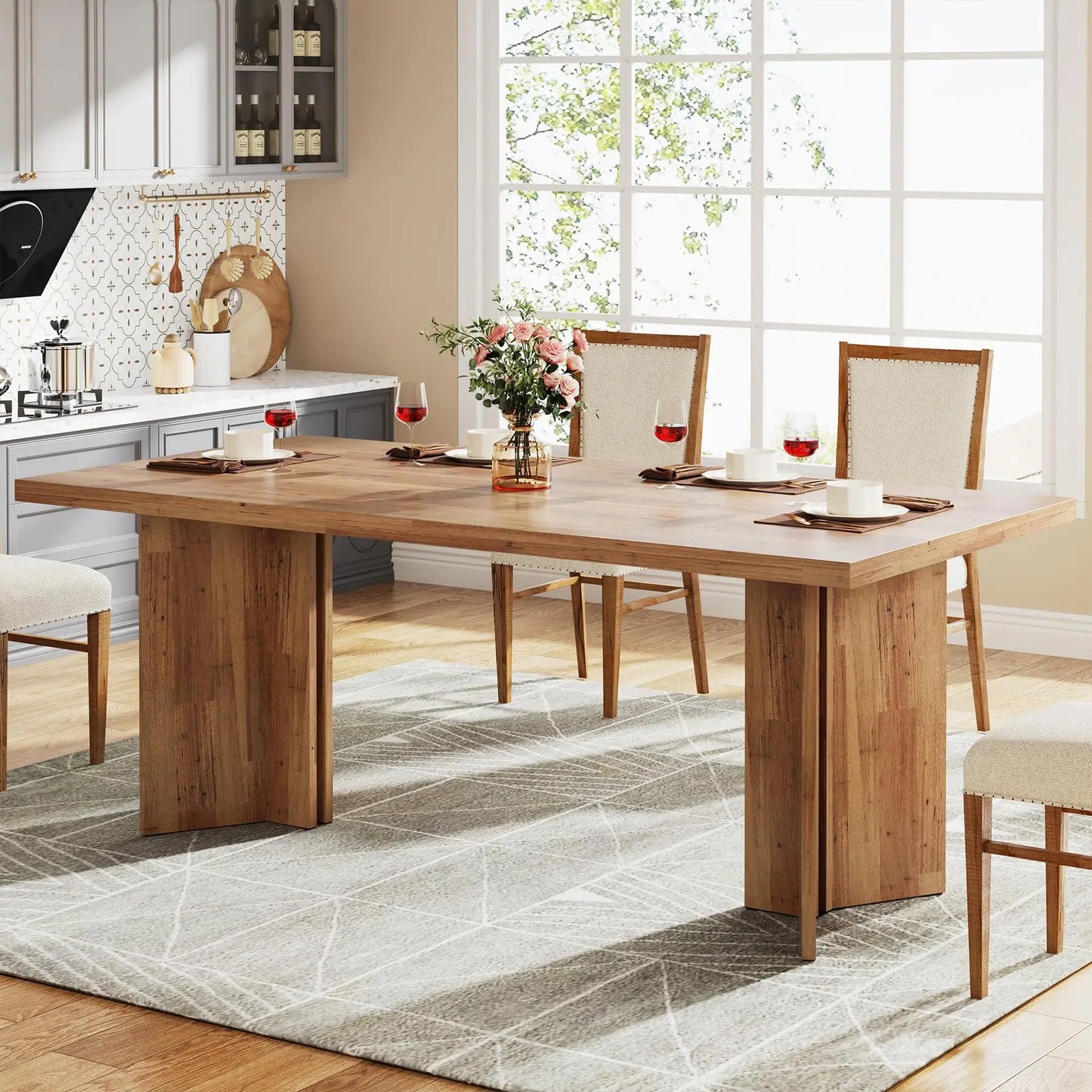 Tribesigns Dining Table With Large Tabletop For Everyday Family Dining
