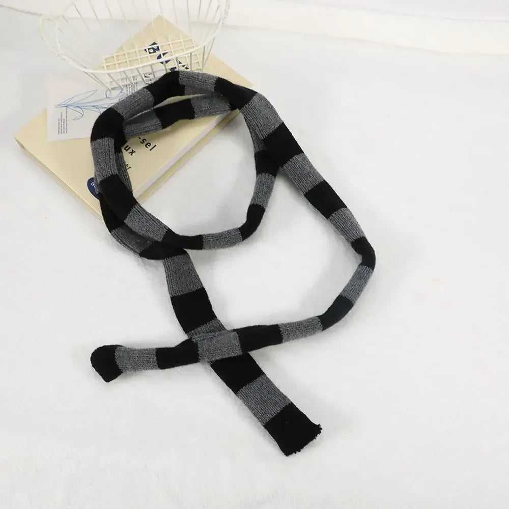 Harajuku Cotton Scarves For Women Stripe Long Neckerchief