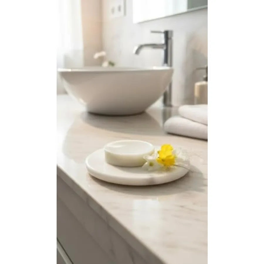 Elegant Marble Ceramic Bathroom Accessory Set With Dispenser