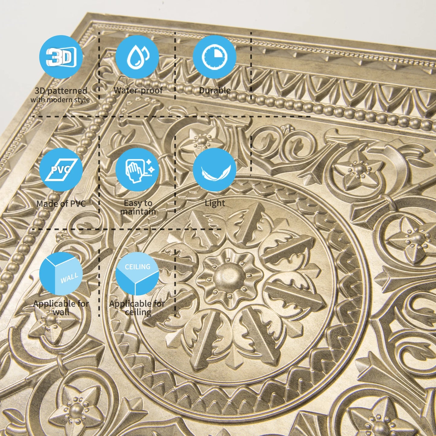 Art3d 12 Pack Drop Ceiling Tiles Waterproof PVC