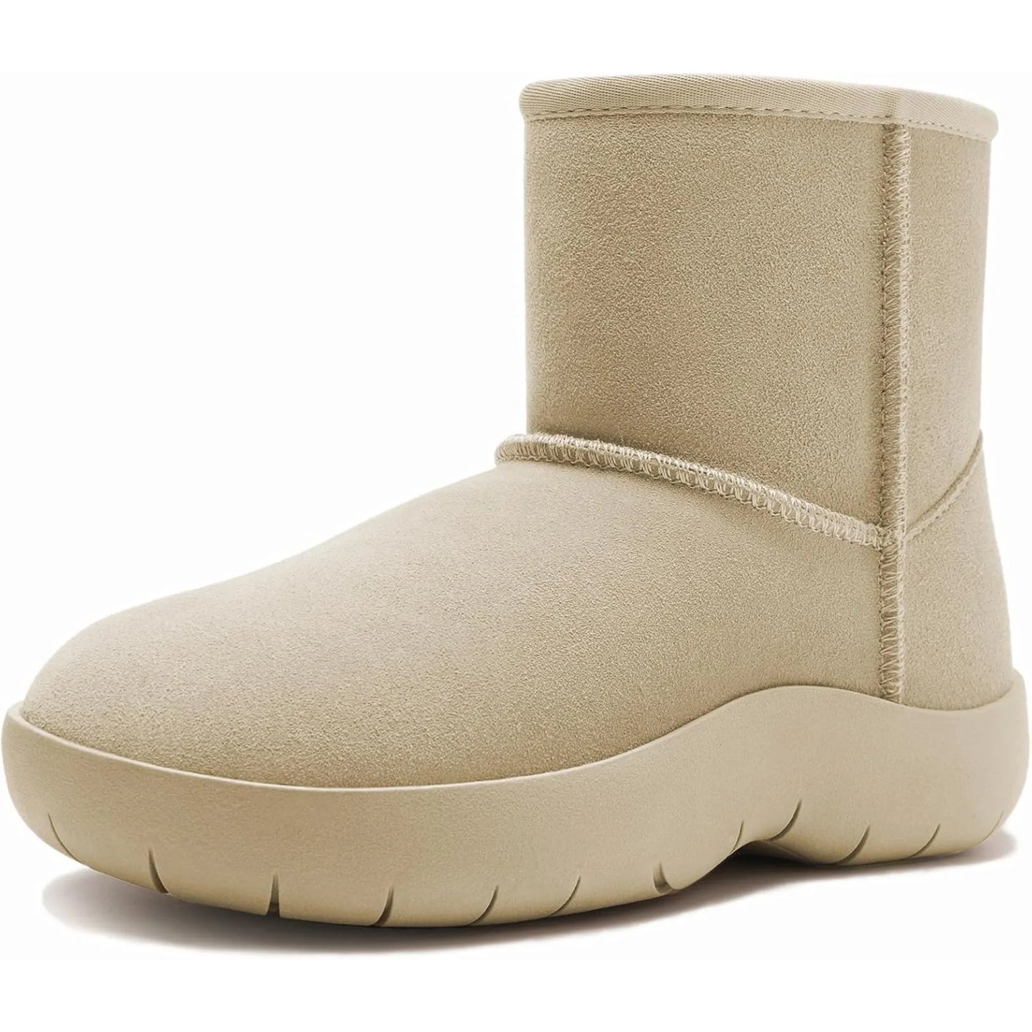 Fujian Genuine Suede Womens Ankle Boots Fur Lined Snow Boots