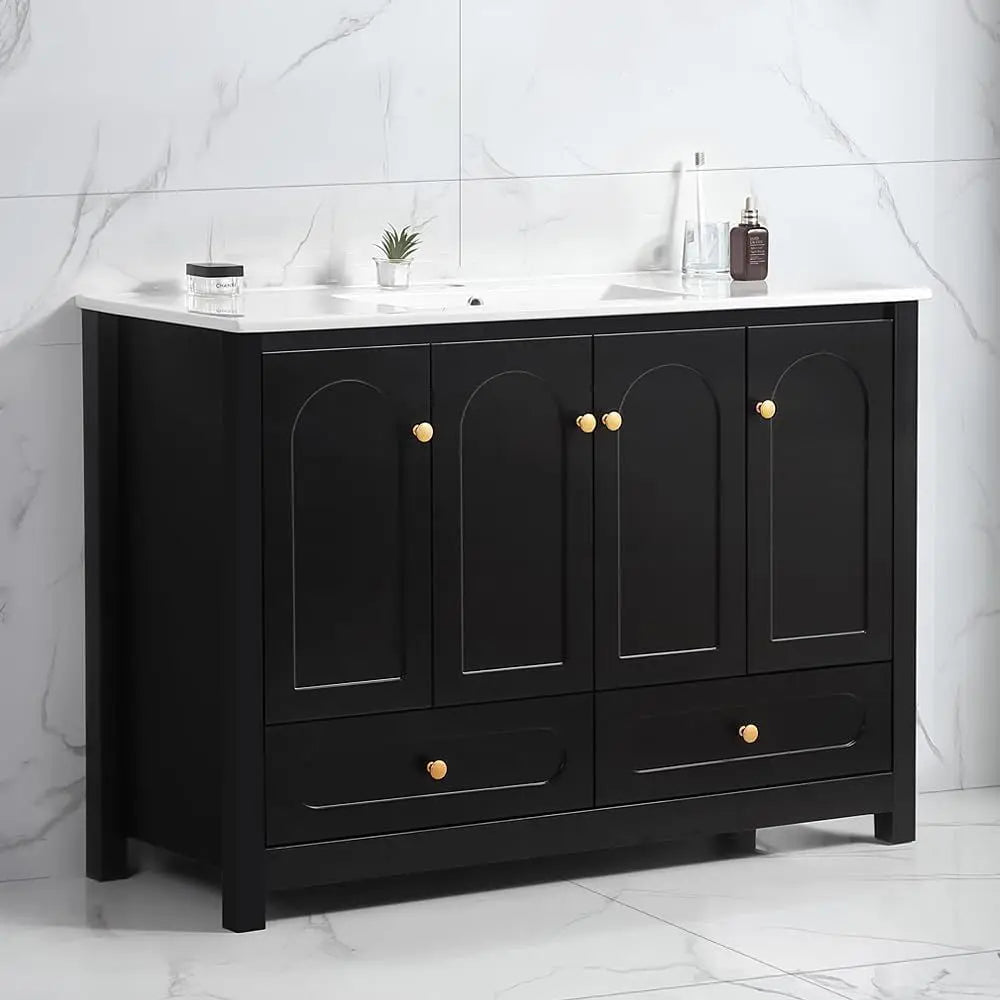 Modern Single Bathroom Vanity With Sink And Storage Cabinet
