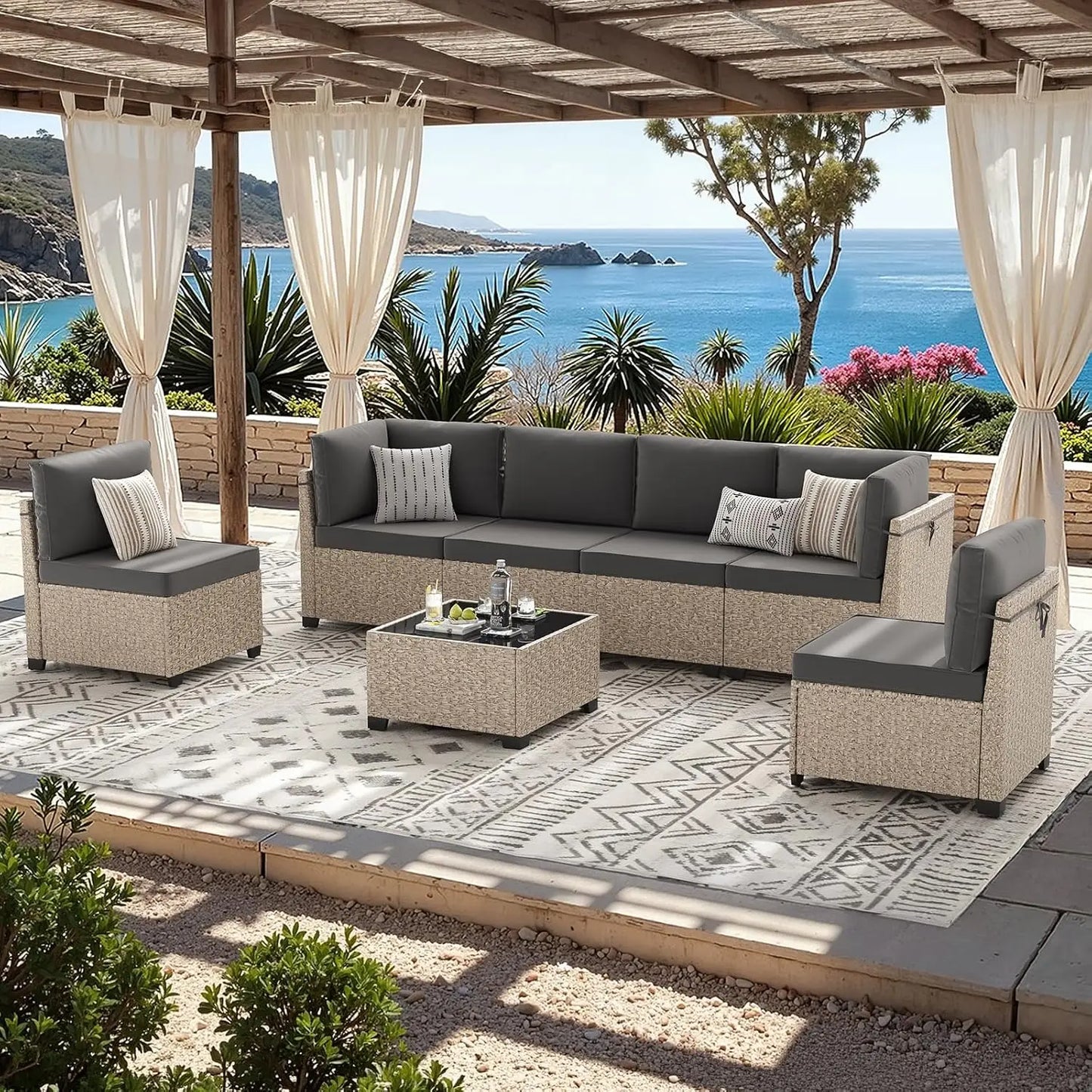 Outdoor 7 Piece All Weather Patio Furniture Set