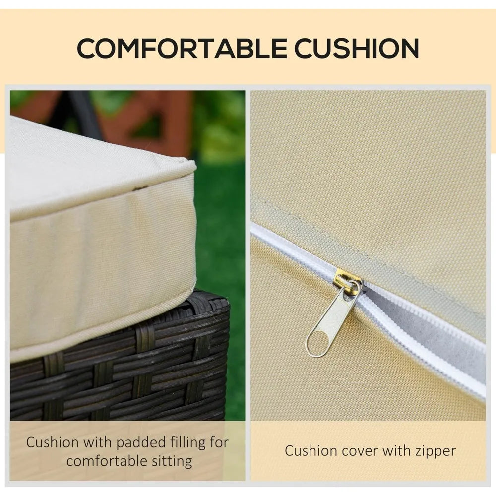 Huanzhuang Wicker Chaise Lounge Chair 4 Position Backrest