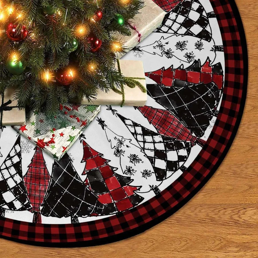 Christmas Tree Skirt With Snowflake Design For Rustic Winter Decor