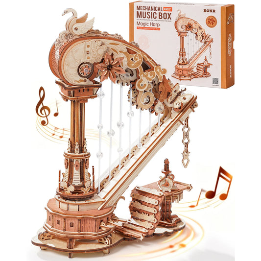 ROKR Magic Harp Music Box 3D Puzzle Kit Home Decor