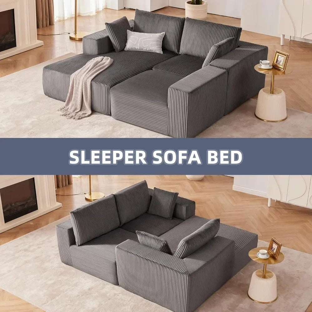 Modern Cloud-Inspired L-Shape Sectional Sofa With Deep Seating And Chaise