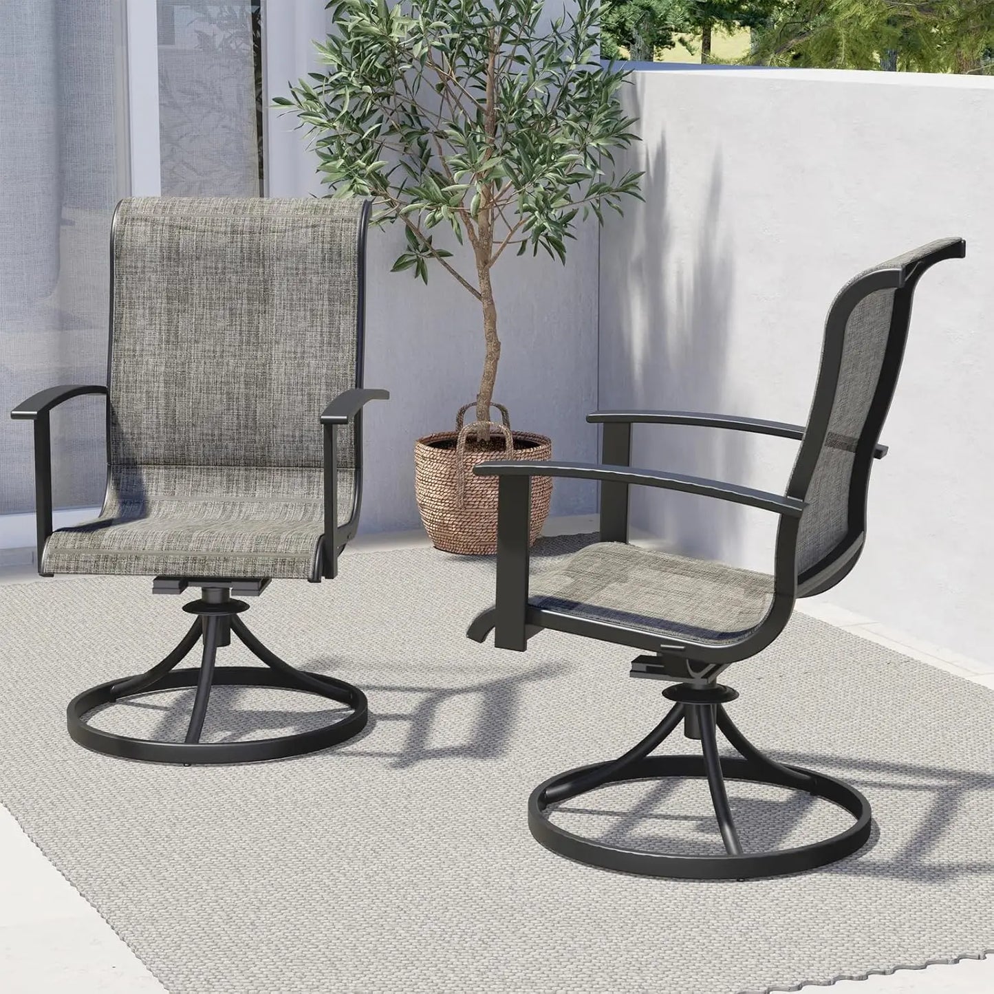Grand Patio Outdoor Swivel Dining Chairs Set of 2