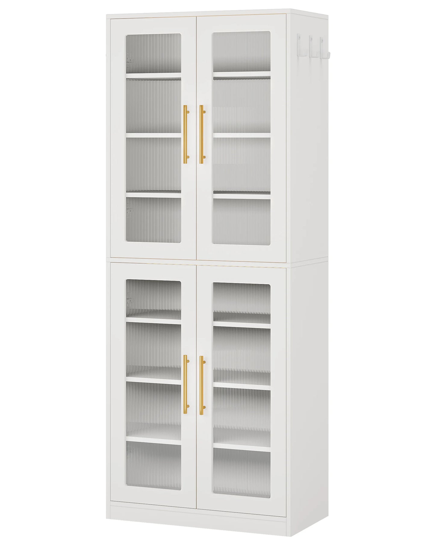 Tribesigns Tall Eight Tier Shoe Cabinet With Acrylic Doors And LED Lights
