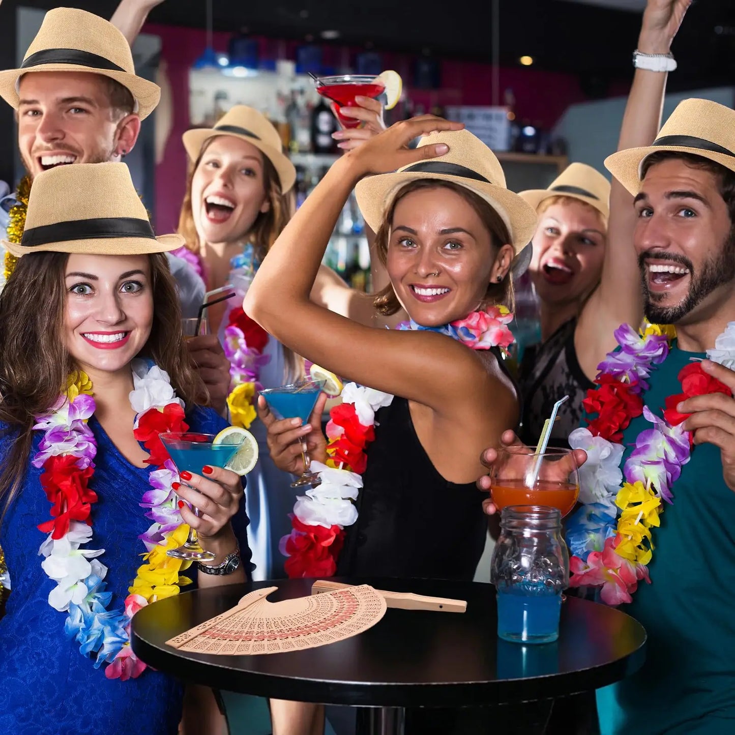 XMSJ Straw Fedora Hat Unisex Panama Rollup Wedding
