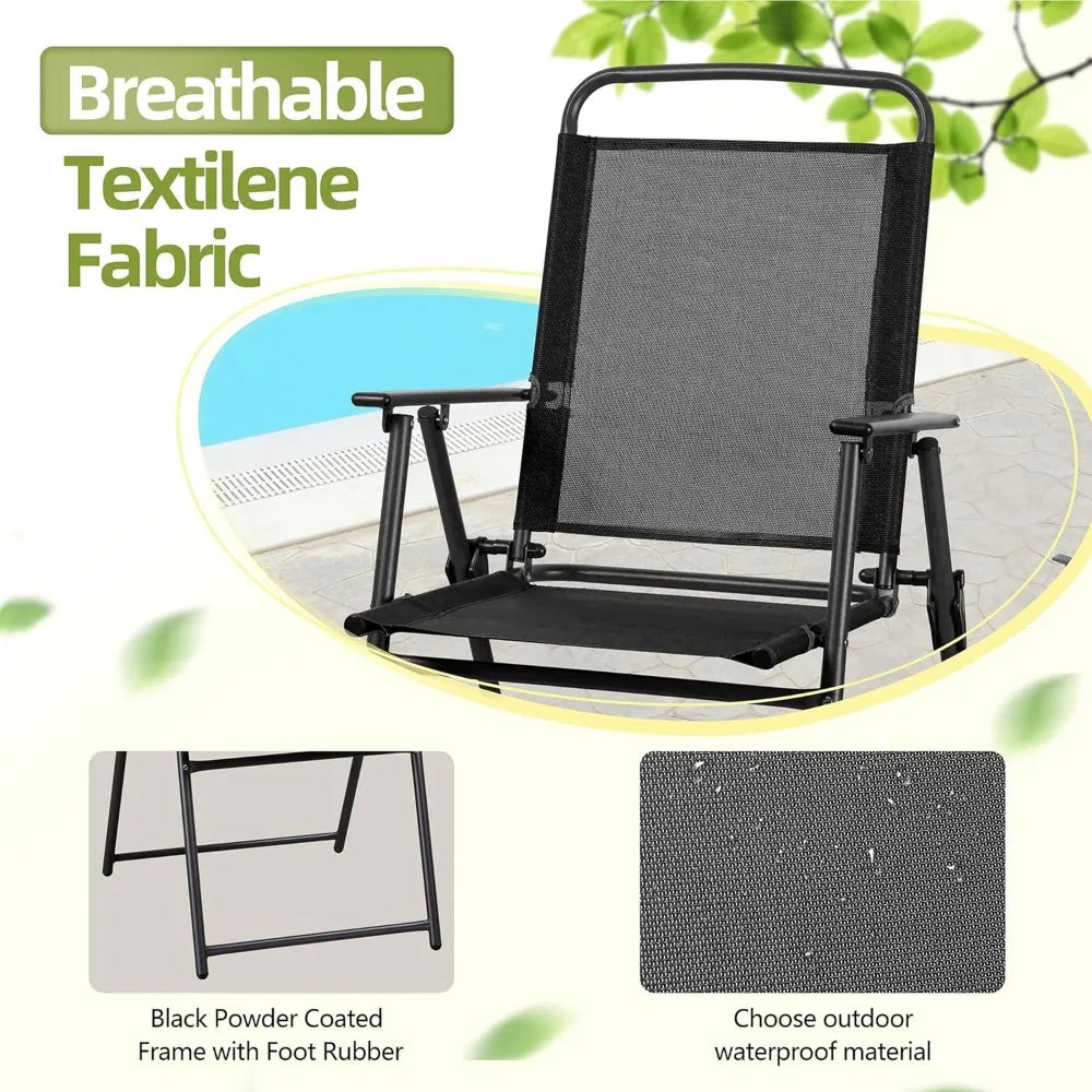 Six Piece Folding Patio Dining Set With Outdoor Umbrella