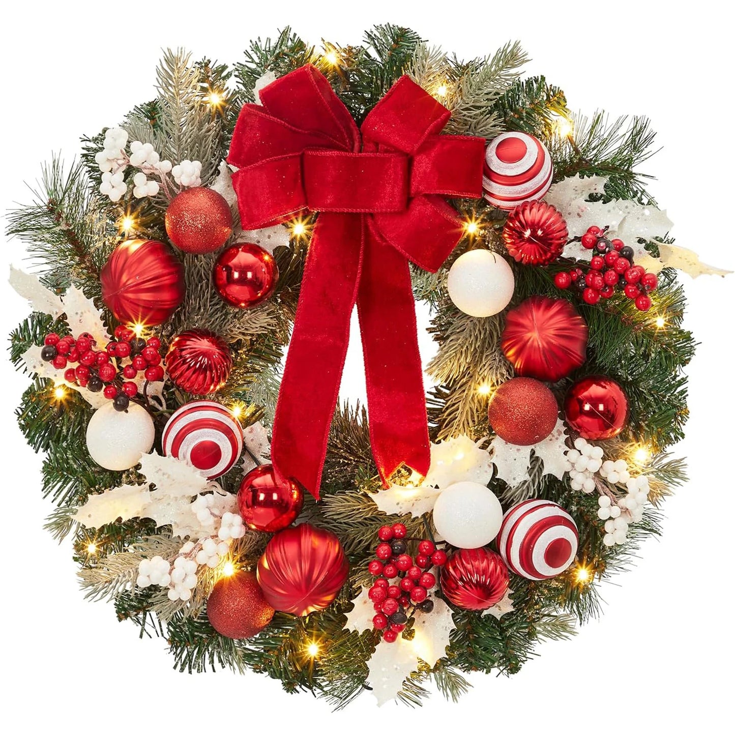 Guangdong Pre-Lit Christmas Wreath Battery Operated Lighted Ornaments