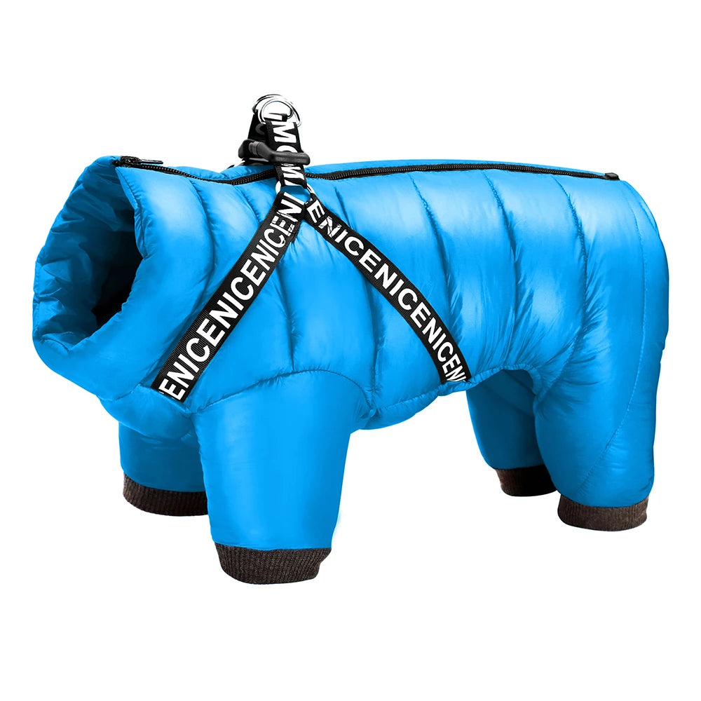 Pet Artist Warm Waterproof Dog Coat With Adjustable Harness