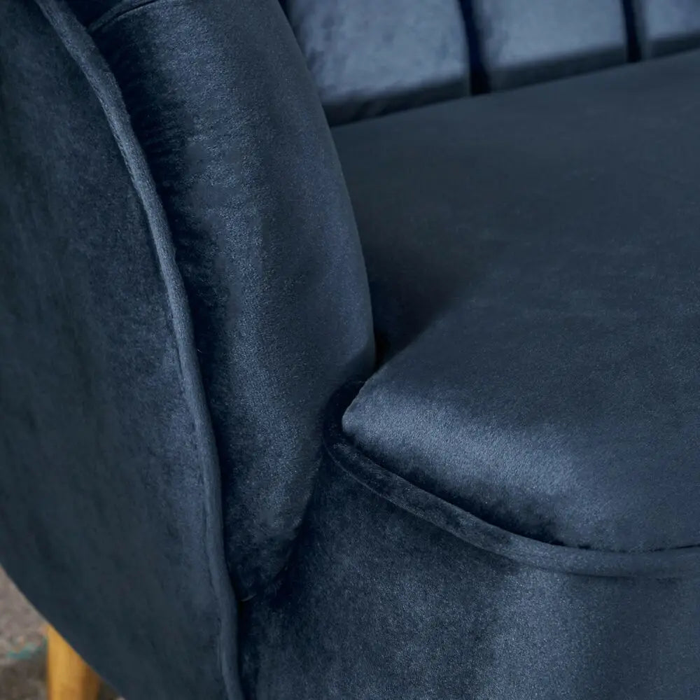 Velvet Channel Stitch Slope Arm Club Chair