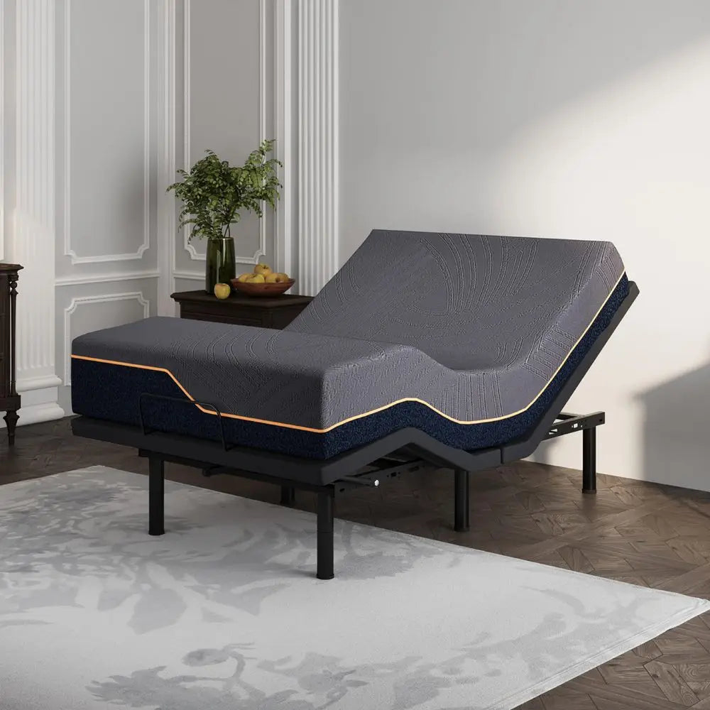 Twin XL Adjustable Bed Frame With CopperGel Memory Foam Mattress