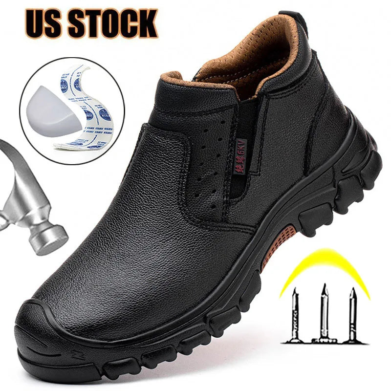Mens Construction Work Boots With Composite Toe Metatarsal Guard