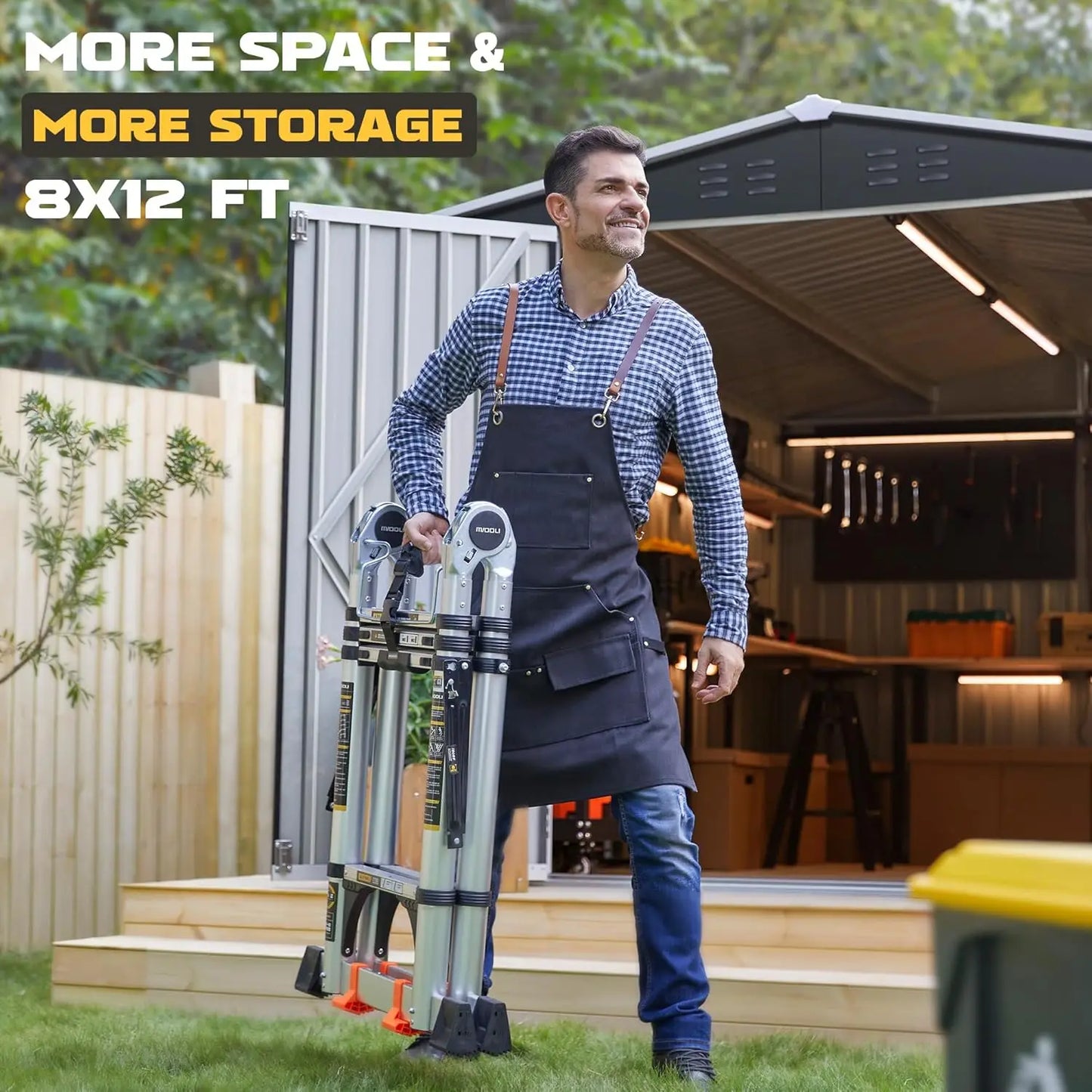Metal Outdoor Storage Shed With Waterproof Reinforced Frame