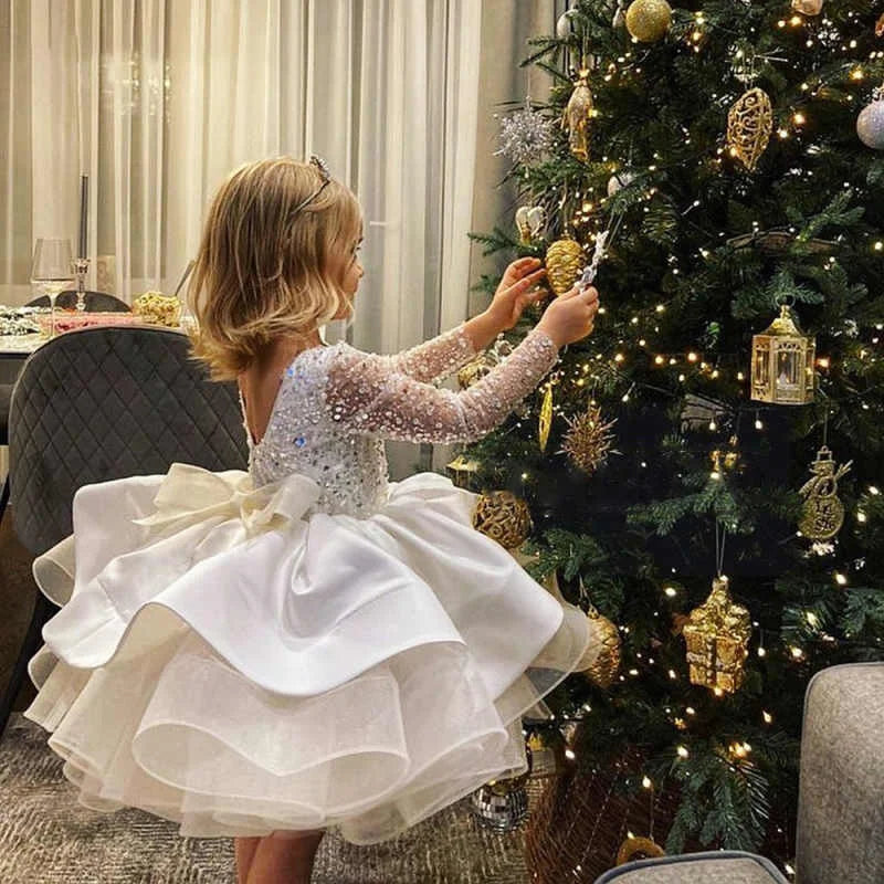 Girls Pageant Dress Puffy Ball Gown For Wedding First Communion