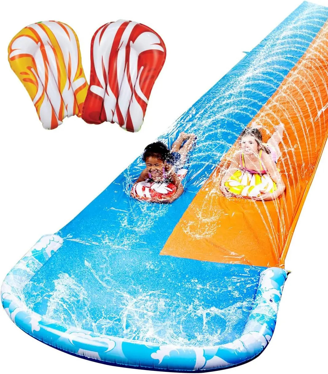 Joyfy Inflatable Water Slide With Dual Racing Lanes For Outdoors