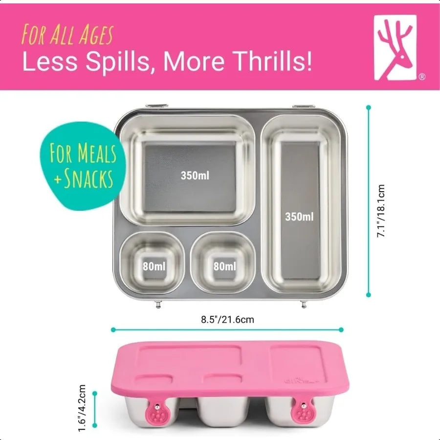Stainl Steel Bento Box With Silicone Lid Leakproof Toddler Lunch