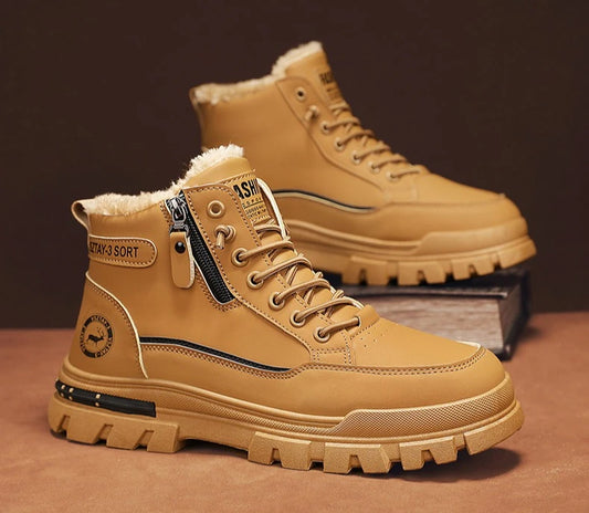 Winter Plush High-Top Snow Boots for Men