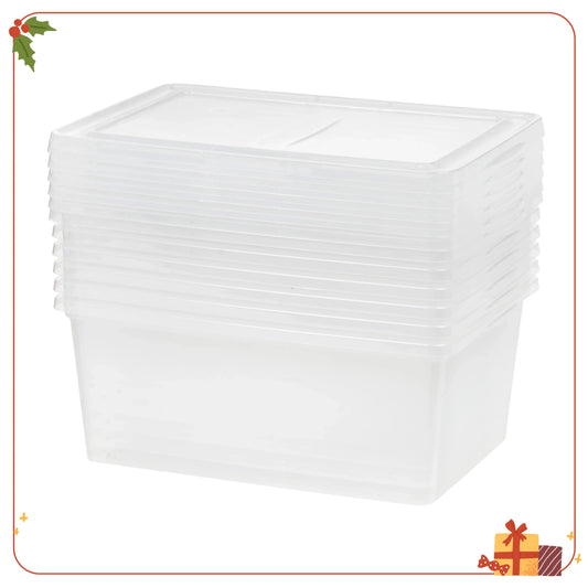 Hign-concerned Six-Pack Stackable CrystalClear Polypropylene Storage Bins With Lids