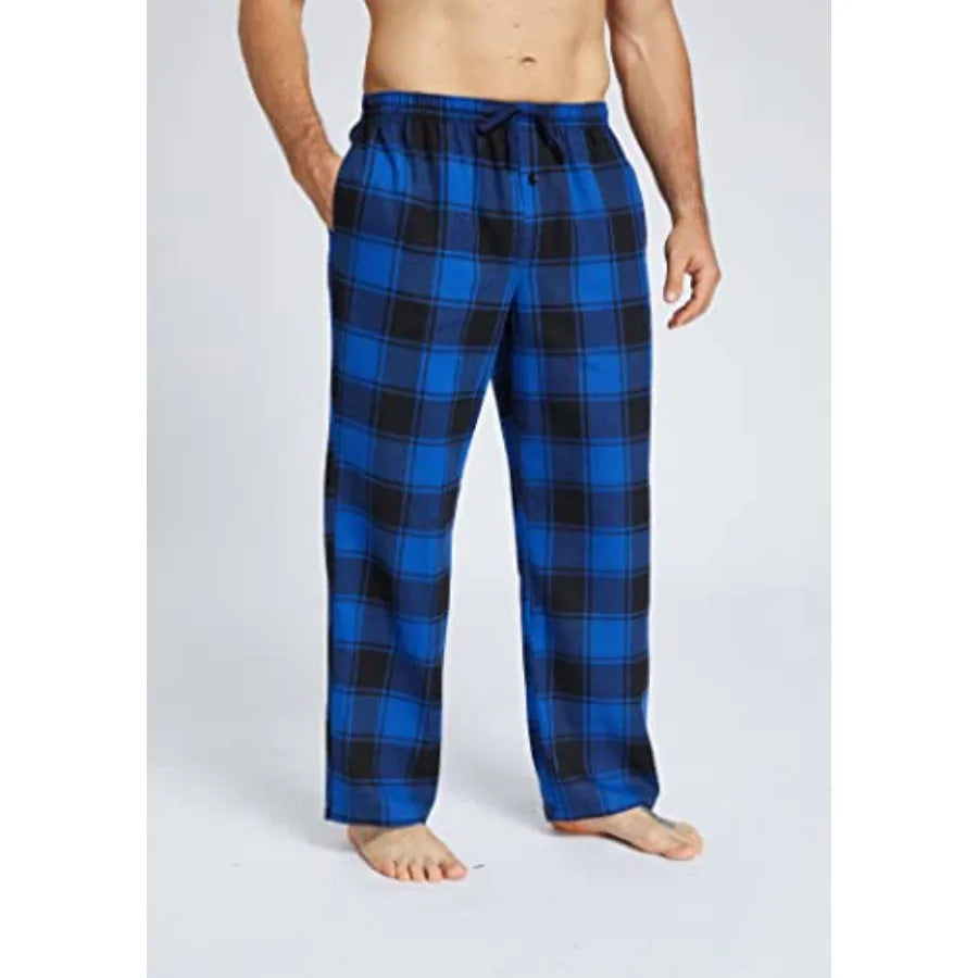 Mens Pajama Pants Set 3 Pack With Pockets Button Fly